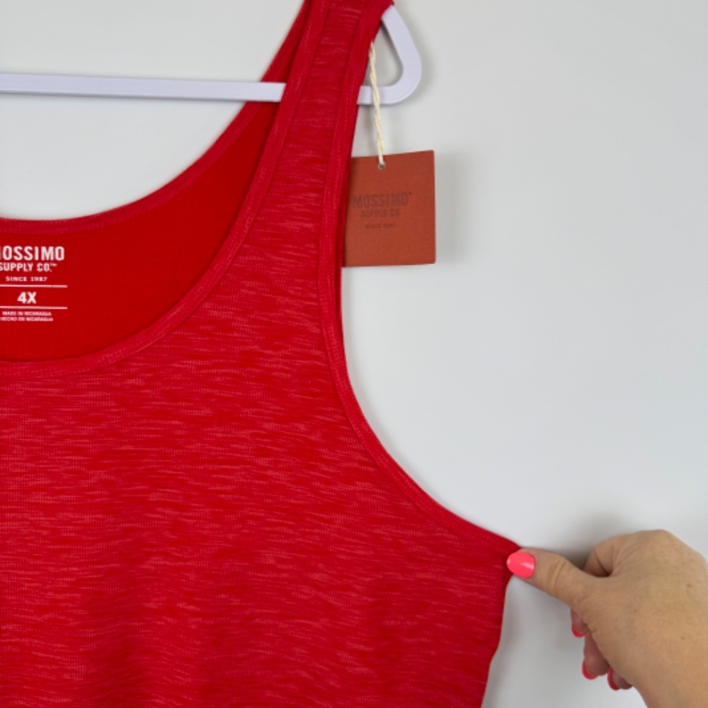 MOSSIMO Basic Fine Ribbed Red Tank Top NWT / Plus 4X - Picture 4 of 13